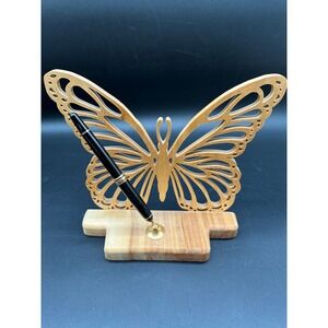 Butterfly Wood Pen Holder North Pole Alaska Handmade Desk Decor Gift